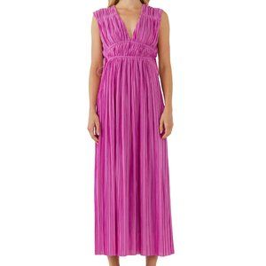 Endless Rose Sleeveless Micropleat Maxi Dress - NEW